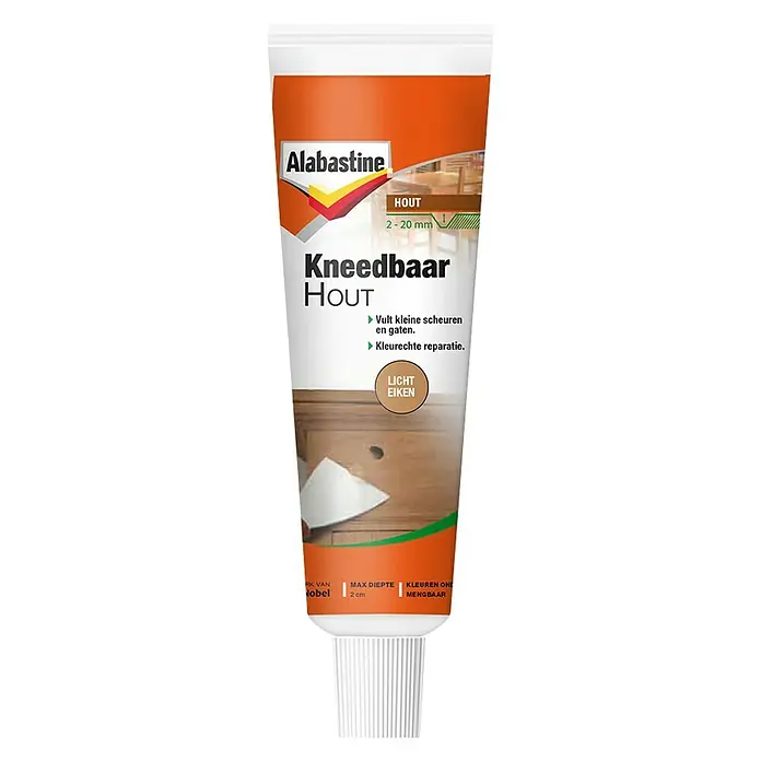 Alabastine Houtplamuur Kneedbaar - 75 g, Tube, Licht-eiken - Vooraanzicht