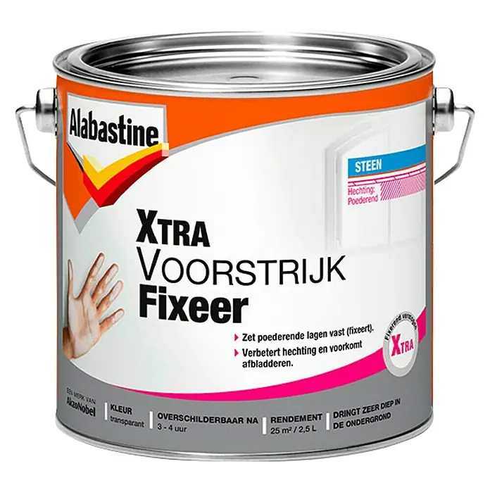 Alabastine Voorstrijk Xtra Fixeer - 2,5 l, Blik - Vooraanzicht