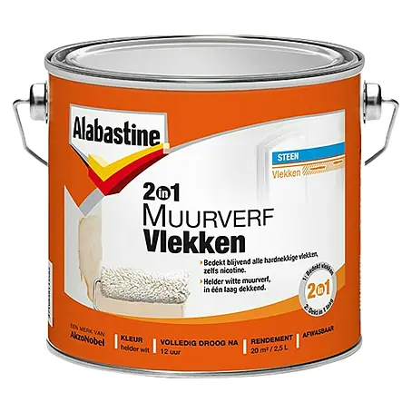 Alabastine  Muurverf Vlekken 2 in 1 Helder Wit