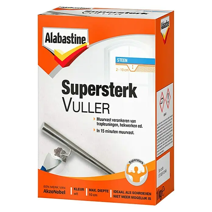 Alabastine Vulmiddel Supersterk - 1 kg, Wit - Vooraanzicht