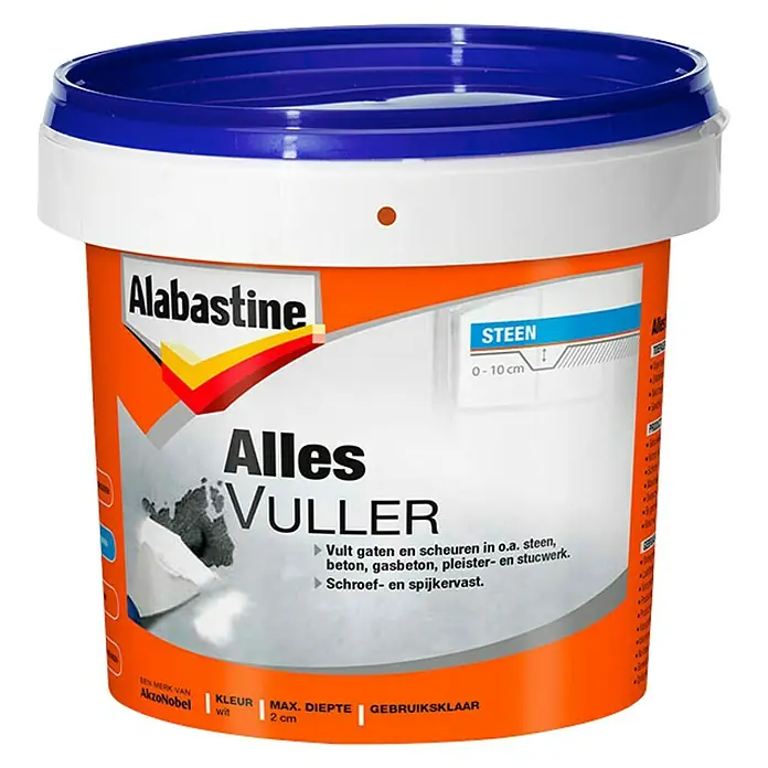 Alabastine Vulmiddel Allesvuller - 330 g, Wit, Emmer - Vooraanzicht