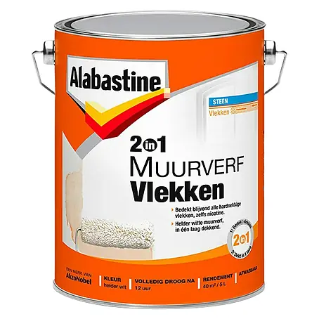 Alabastine  Muurverf Vlekken 2 in 1 Helder Wit