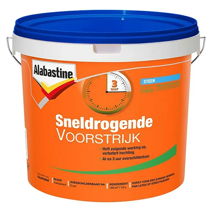 Alabastine Voorstrijk Sneldrogend Transparant - 10 l, Emmer - Vooraanzicht