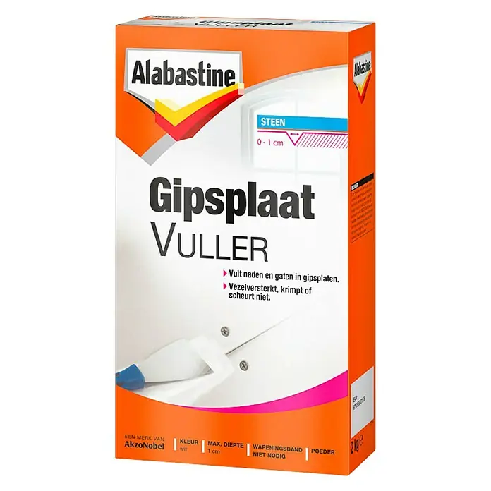 Alabastine Vulmiddel Gipsplaat - 2 kg, Wit - Vooraanzicht