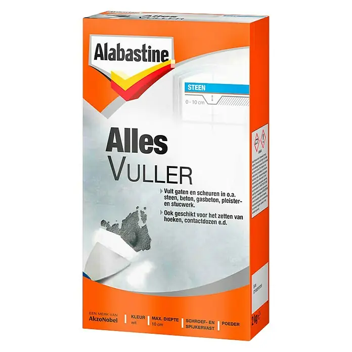 Alabastine Vulmiddel Allesvuller Poeder - 2 kg, Wit - Vooraanzicht