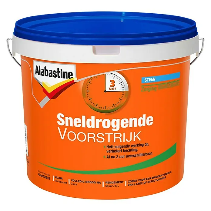 Alabastine Voorstrijk Sneldrogend Transparant - 5 l, Emmer - Vooraanzicht