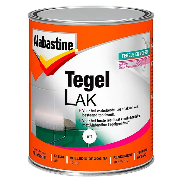 Alabastine Tegellak - 1 l, Blik, Wit - Vooraanzicht
