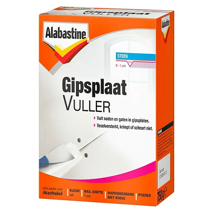 Alabastine Vulmiddel Gipsplaat - 750 g, Wit - Vooraanzicht