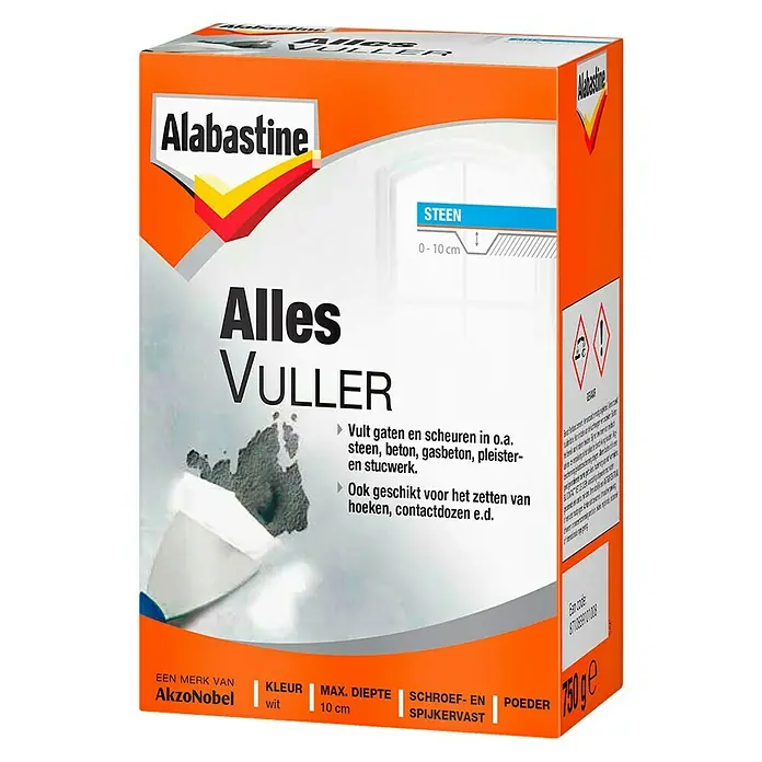 Alabastine Vulmiddel Allesvuller Poeder - 750 g, Wit - Vooraanzicht