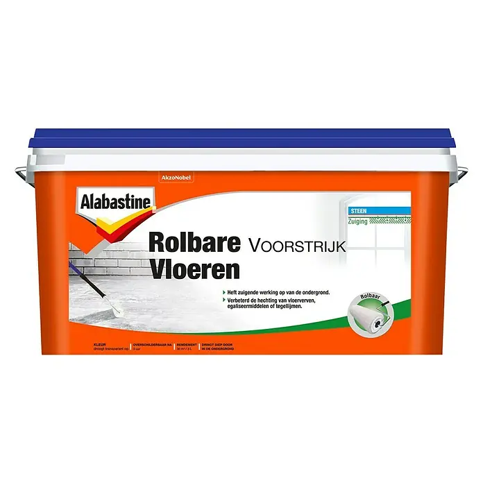 Alabastine Voorstrijk Rolbaar Vloeren - 2,5 l, Emmer - Vooraanzicht