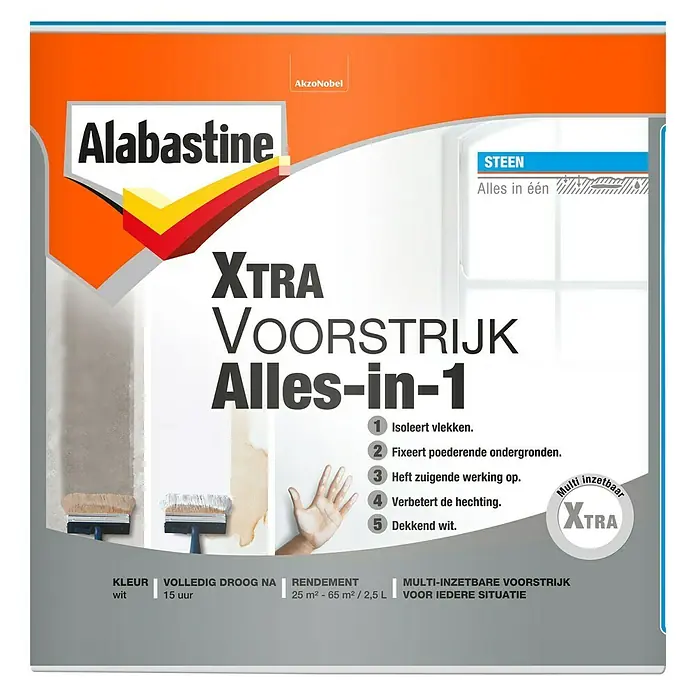 Alabastine Voorstrijk Alles-in-1 - 2,5 l, Blik - Vooraanzicht
