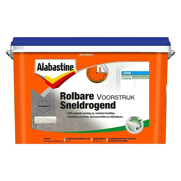 Alabastine Voorstrijk Rolbaar Zuiging en Hechting - 5 l, Emmer - Vooraanzicht