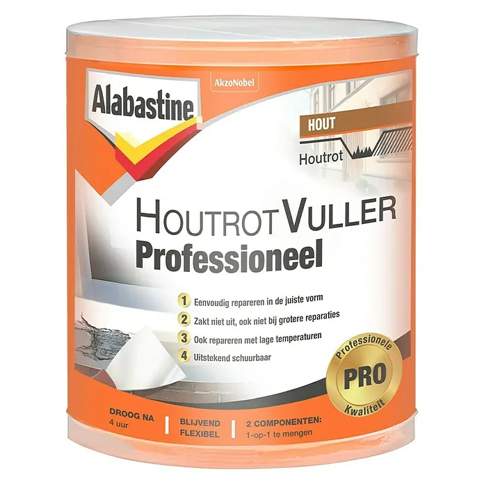 Alabastine Vulmiddel Houtrotvuller Professioneel - 330 g, Blik - Vooraanzicht