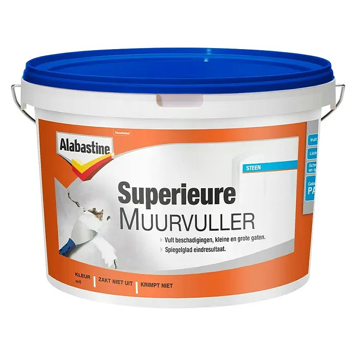 Alabastine Vulmiddel Superieure Muurvuller - 2,5 l, Emmer - Vooraanzicht