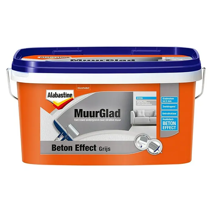 Alabastine Egalisatiemiddel MuurGlad Beton - 5 l, Grijs - Vooraanzicht