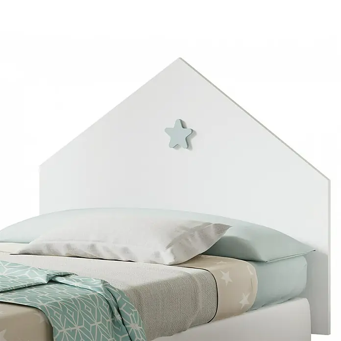 Muebles Pitarch Cabecero de cama Sweet - L x An x Al: 1,6 x 100 x 80 cm, Blanco/Gris - Primer plano