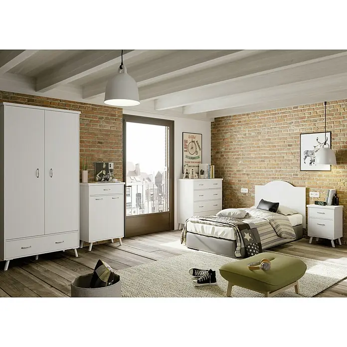 Muebles Pitarch Cabecero de cama Valentina - L x An x Al: 1,6 x 100 x 80 cm, Blanco - Foto ambiente