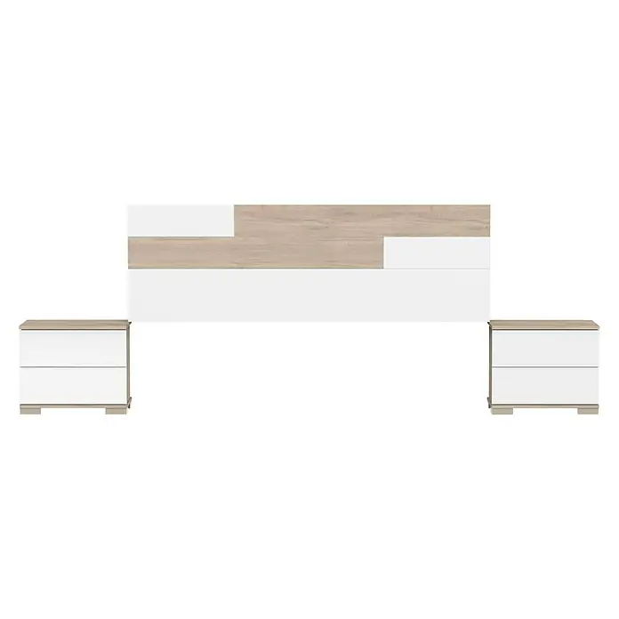 Muebles Pitarch Cabecero de cama Erika - Blanco/Roble cambrian - Vista frontal