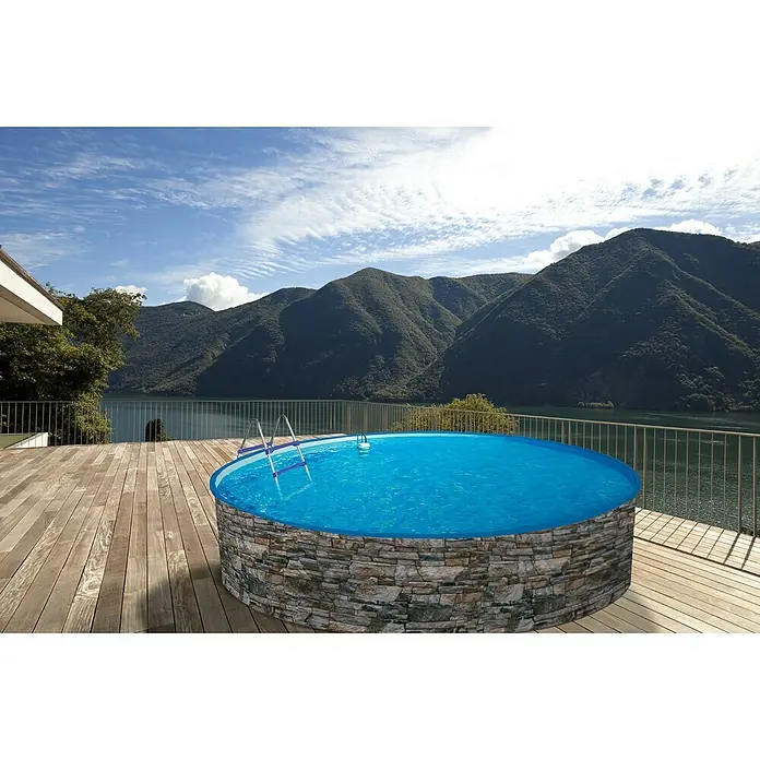 Piscina circular Splasher - Ø x Al: 3,6 x 1,05 m, 8.900 l, Grafito - Foto ambiente