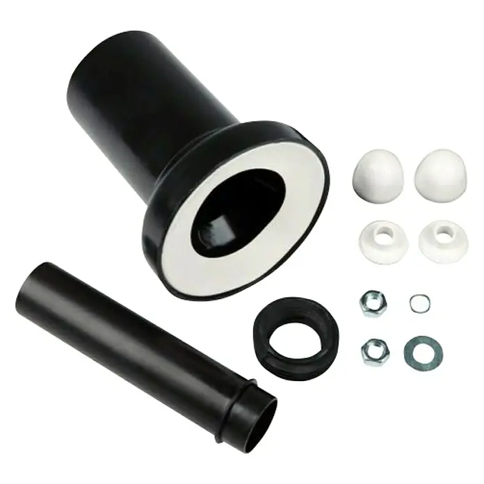 WC-Anschlussstutzen - Durchmesser: 90 mm, Schwarz - Diagonale Ansicht
