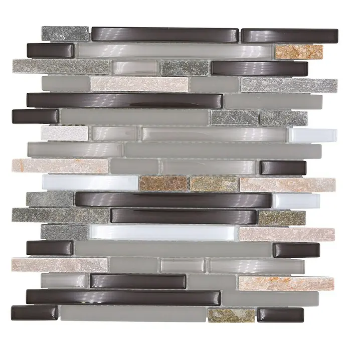 Mozaïektegel Verband Crystal Mix XCM MV808 - 30 x 30 cm, Grijs, Mat - Vooraanzicht