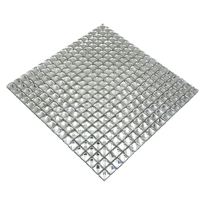 Mozaïektegel vierkant glas hologram XCM SV827 - 30 x 30 cm, Wit, Glanzend - Top-down weergave