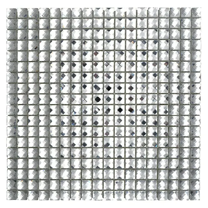 Mozaïektegel vierkant glas hologram XCM SV827 - 30 x 30 cm, Wit, Glanzend - Bovenaanzicht
