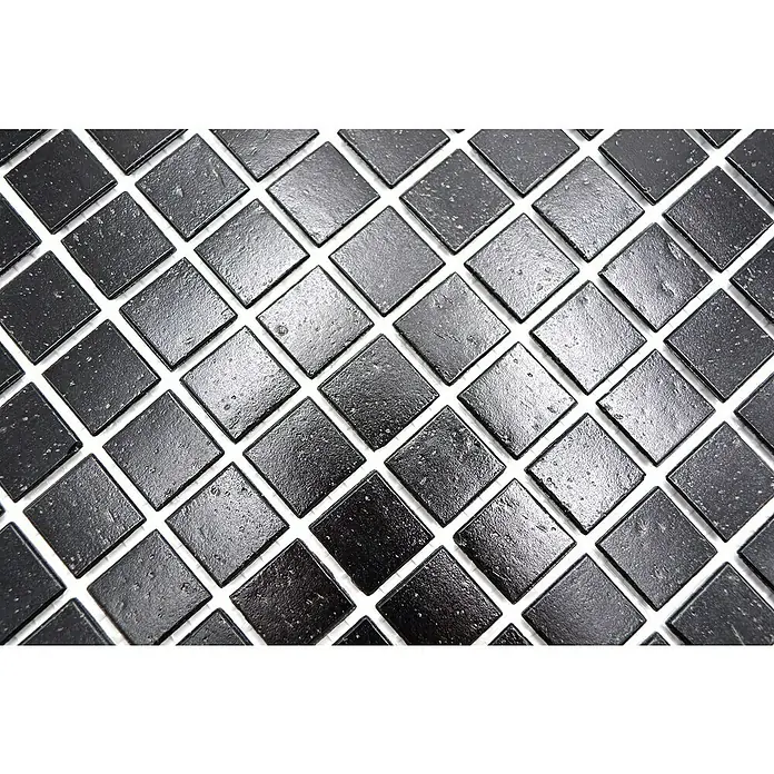 Mozaïektegel Vierkant Crystal Uni GM A 50 - 32,7 x 30,5 cm, Zwart, Mat - Close-up