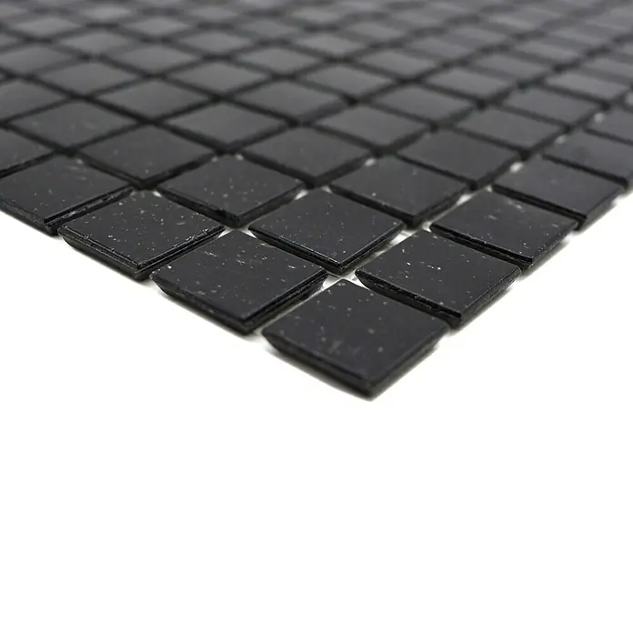 Mozaïektegel Vierkant Crystal Uni GM A 50 - 32,7 x 30,5 cm, Zwart, Mat - Close-up