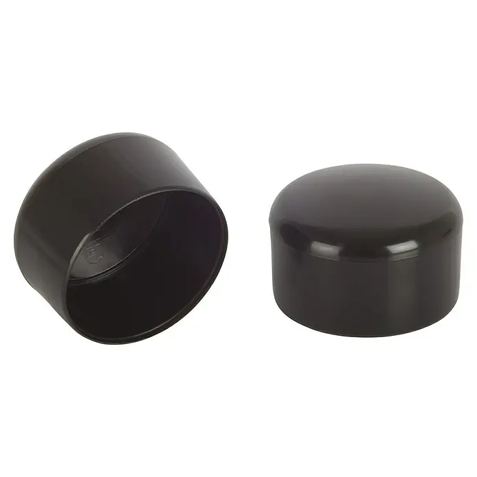 Rohrkappen - Durchmesser: 50 mm, Schwarz - Diagonale Ansicht