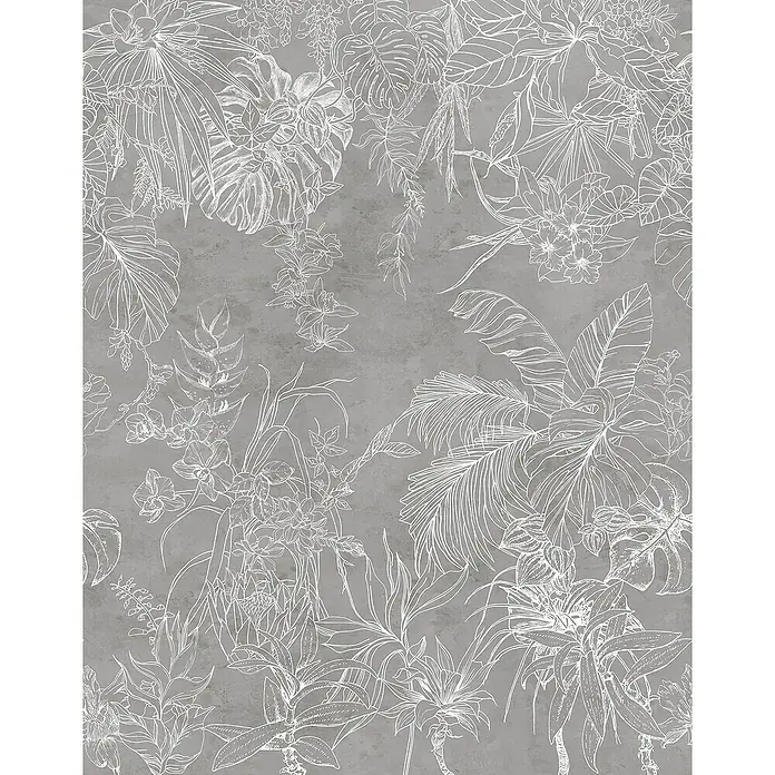 SCHÖNER WOHNEN-Kollektion New Spirit Fototapete Digitaldrucktapete Blüten - 212 x 270 cm, Grau, Weiß - Detailaufnahme