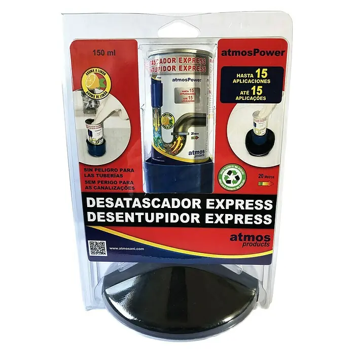 Atmos Desatascador express Atmospower Kit - Válvulas de salida, Contenido: 150 ml - Vista frontal