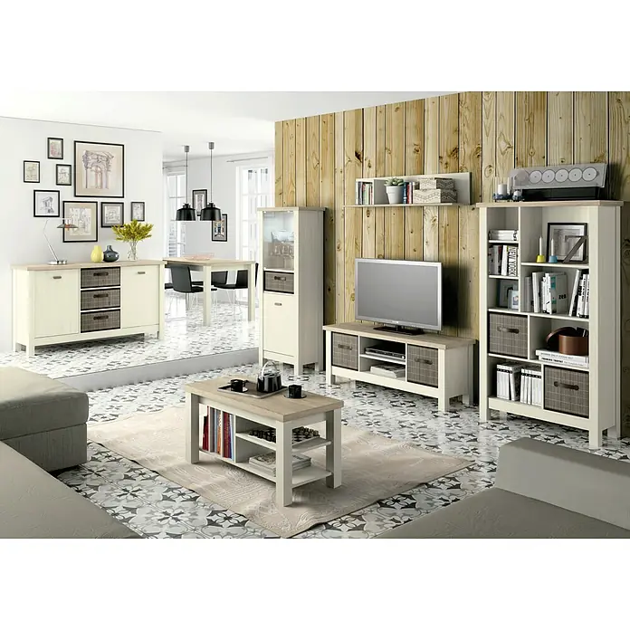 Muebles Pitarch Mueble para TV Artik - L x An x Al: 43 x 130 x 54 cm, Pino/Roble cambrian - Foto ambiente