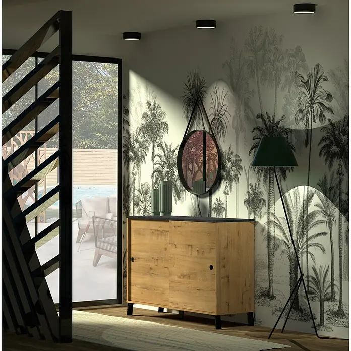 Muebles Pitarch Aparador Kamet - L x An x Al: 40 x 120 x 87 cm, Roble Gold/Negro - Foto ambiente
