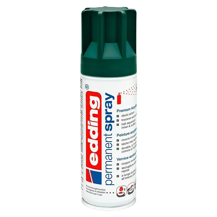 Edding Permanent Spray - Moosgrün, 200 ml - Vorderansicht