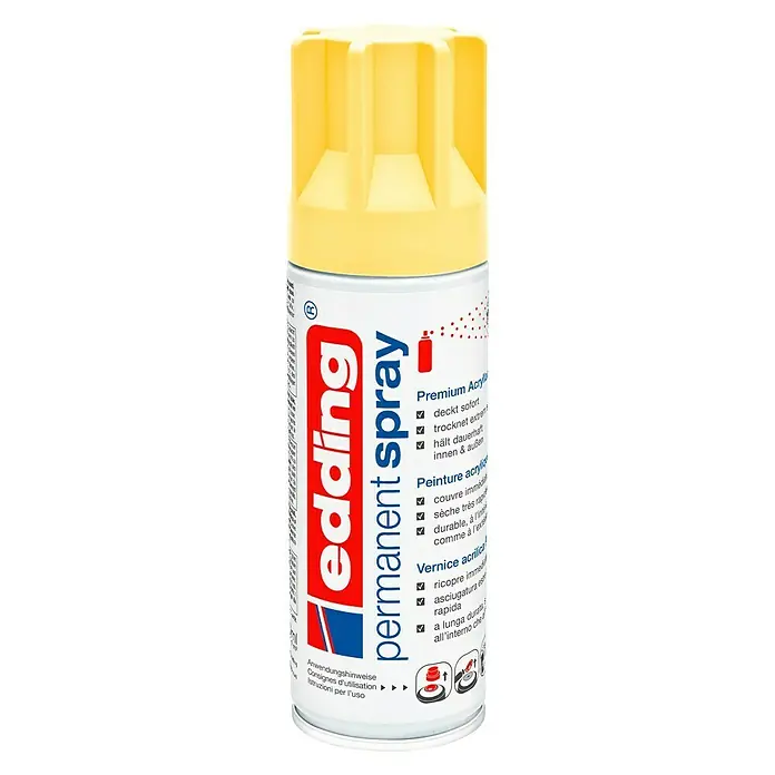 Edding Permanent Spray - Pastellgelb, 200 ml - Vorderansicht