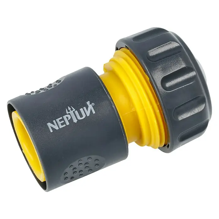 Neptun Schlauchkupplung - ¾″, Mit Wasserstopp - Diagonale Ansicht