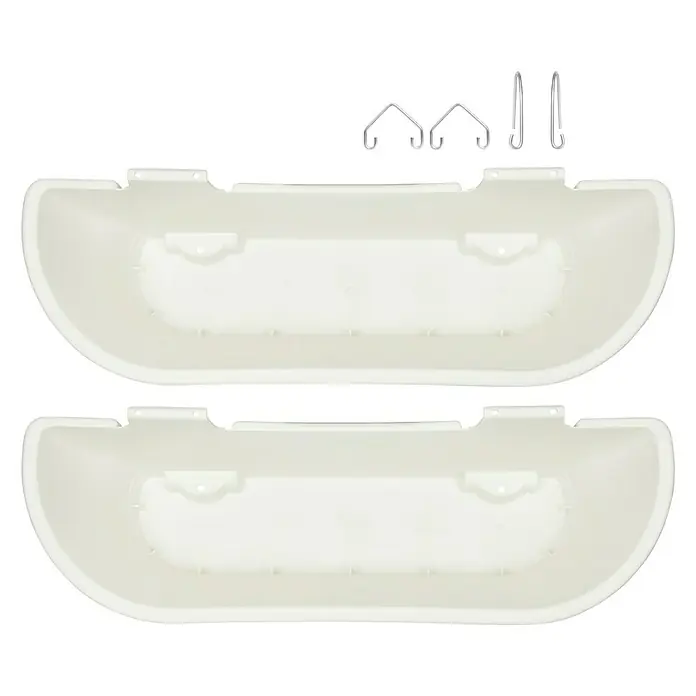 Elho Jardinera para balcón Corsica - Longitud exterior máx.: 18 cm, Blanco, 2 ud. - Vista frontal