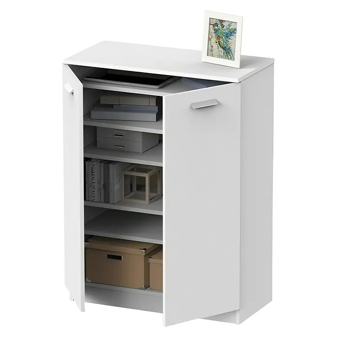Muebles Pitarch Armario multiuso - L x An x Al: 36 x 74 x 101 cm, Blanco - Vista frontal