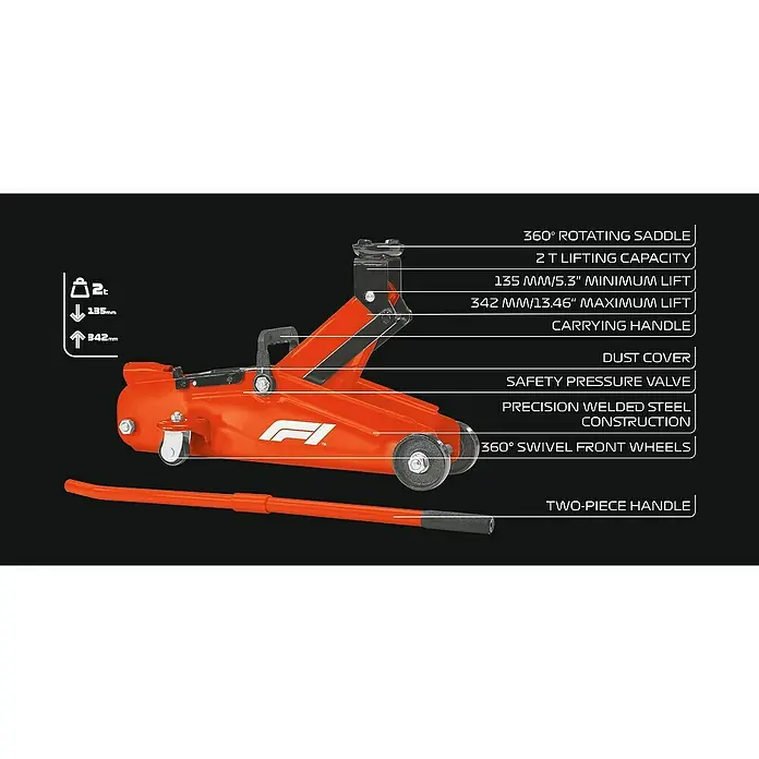 Formula 1® Hydraulischer Rangierwagenheber FJ200 - Hubhöhe: 135 mm - 342 mm