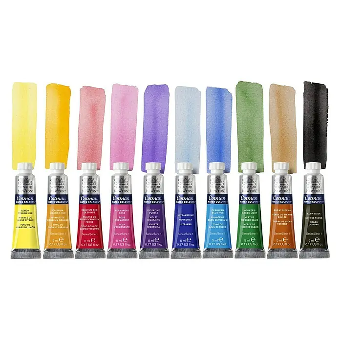 Winsor & Newton Cotman Aquarellfarben-Set - 10 Stk. x 5 ml, Tube - Vorderansicht