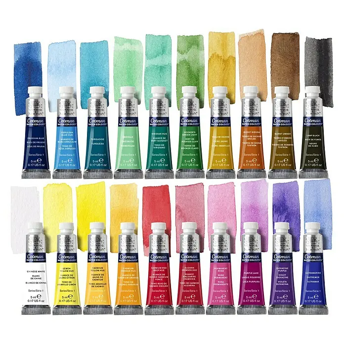 Winsor & Newton Cotman Aquarellfarben-Set - 20 Stk. x 5 ml, Tube - Vorderansicht