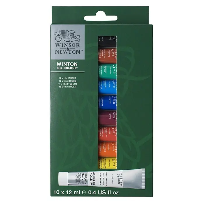 Winsor & Newton Winton Ölfarben-Set - 10 Stk. x 12 ml, Tube - Vorderansicht