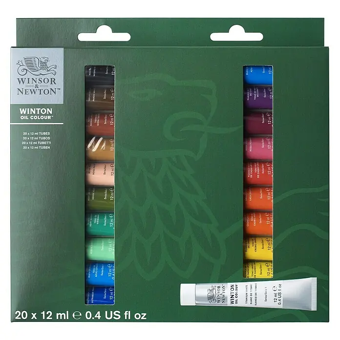 Winsor & Newton Winton Ölfarben-Set - 20 Stk. x 12 ml, Tube - Vorderansicht