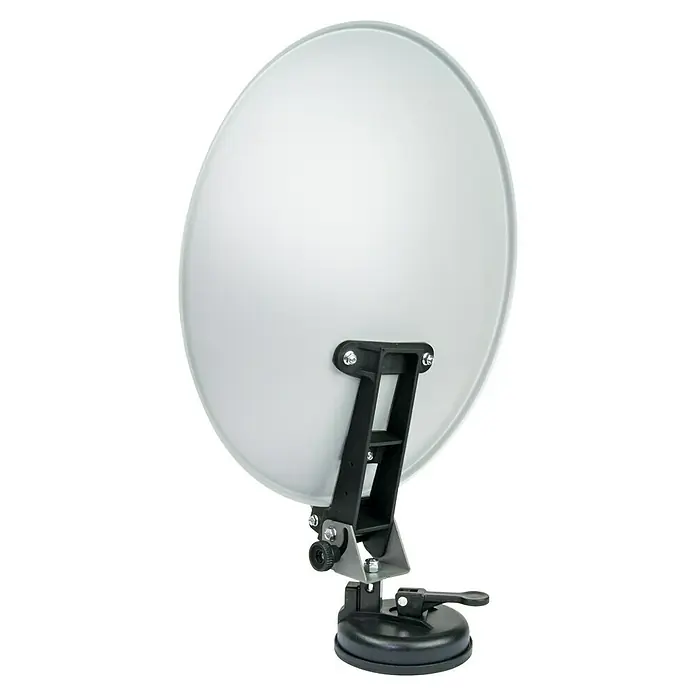 Schwaiger SAT-Anlage Camping-Set Koffer - 35 cm, Hellgrau, Feedaufnahme: 40 mm - Rückansicht