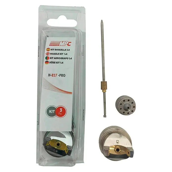 MPC Boquilla de pulverización - Diámetro boquilla: 1,4 mm, Específico para: Pistola de pintura neumática MPC H-827 PRO, 3 ud. - Vista frontal