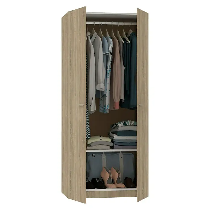 Muebles Pitarch Armario para ropa Tibet - L x An x Al: 52 x 79 x 180 cm, Roble - Producto en uso