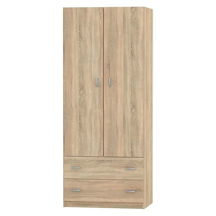 Muebles Pitarch Armario para ropa Turín - L x An x Al: 50 x 74 x 180 cm, Roble - Vista frontal