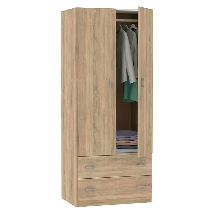 Muebles Pitarch Armario para ropa Turín - L x An x Al: 50 x 74 x 180 cm, Roble - Producto en uso