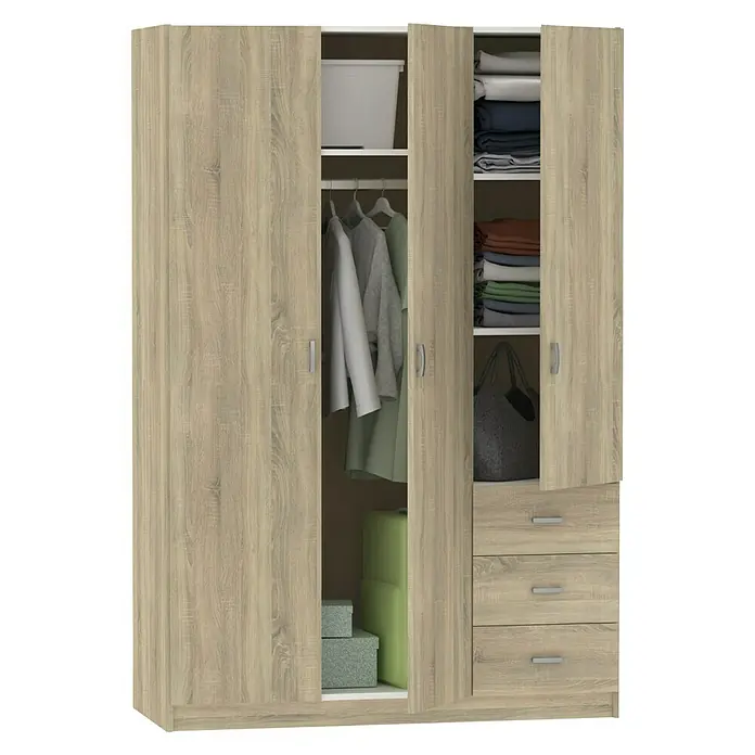 Muebles Pitarch Armario para ropa Turín - L x An x Al: 50 x 120 x 180 cm, Roble - Producto en uso